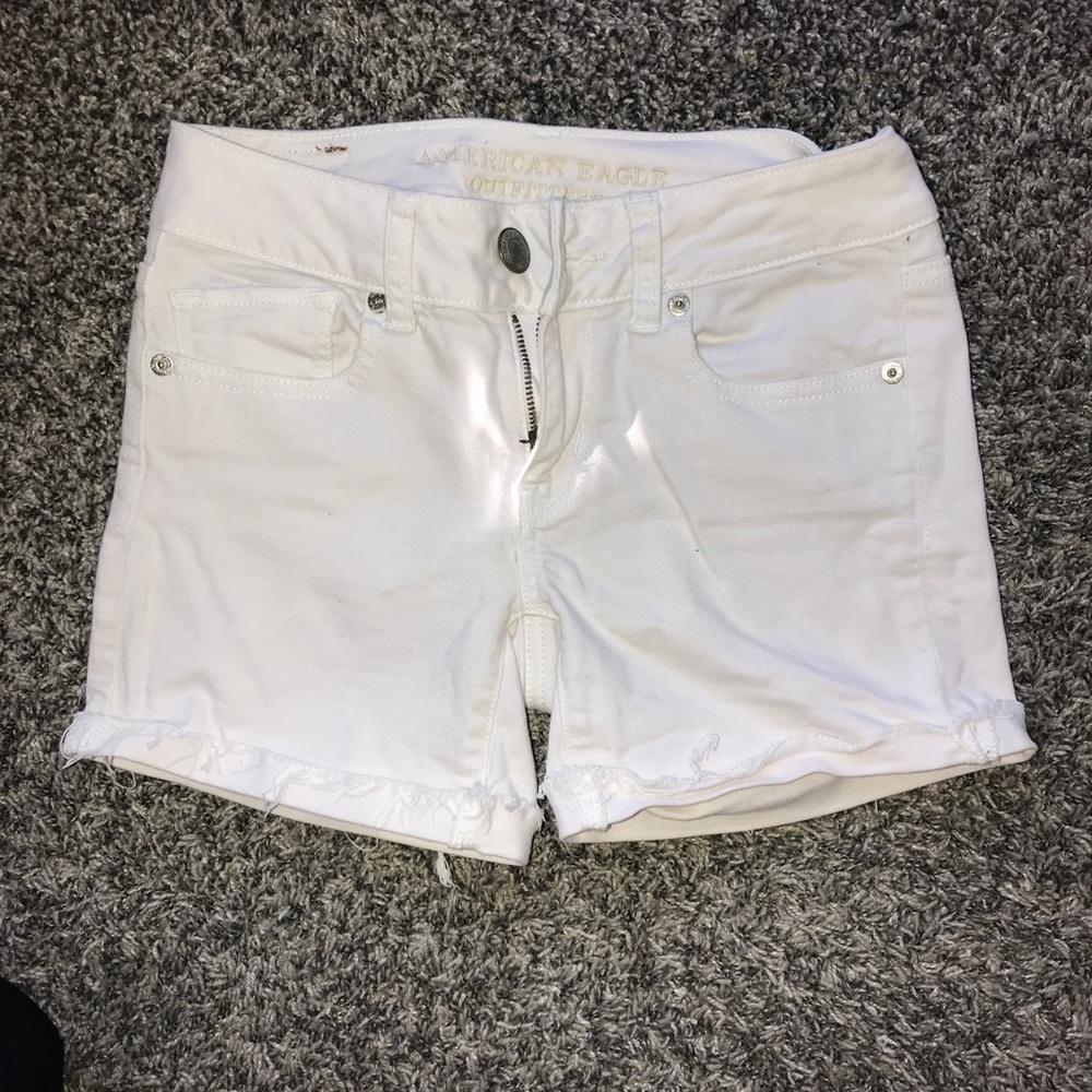 American Eagle White Jean Shorts